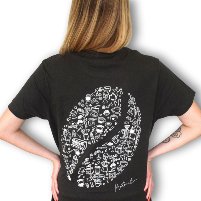 Camiseta negra Coffee Lovers | Merchandising Montecelio Café