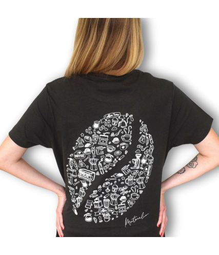 Camiseta negra Coffee Lovers | Merchandising Montecelio Café