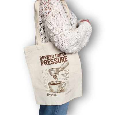 Tote bag Brewed Under Pressure | Merchandising Montecelio Café