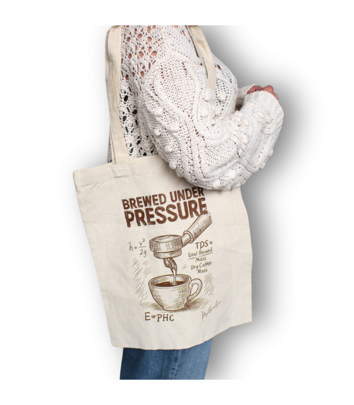 Tote bag Brewed Under Pressure | Merchandising Montecelio Café