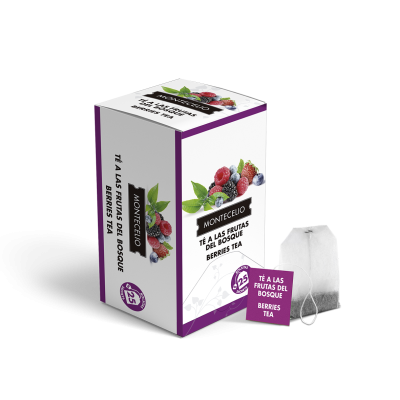 Bolsitas té negro frutas del bosque Montecelio - 25 unidades | Cafento Shop