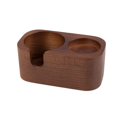 Tamping Station madera roble oscuro 2 huecos | Cafento Shop