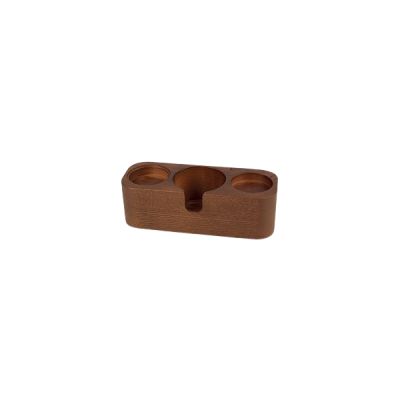 Tamping Station madera roble oscuro 3 huecos | Cafento Shop