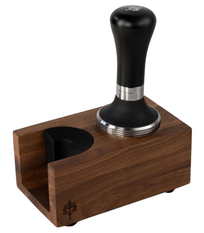 Tamping Station madera nogal 2 huecos | Cafento Shop