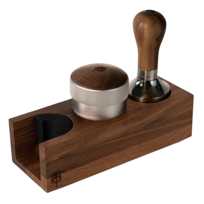Tamping Station madera nogal 3 huecos | Cafento Shop